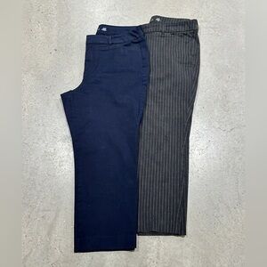 Old Navy Women’s Pixie Petite 14 Navy and Gray Striped Pants LOT